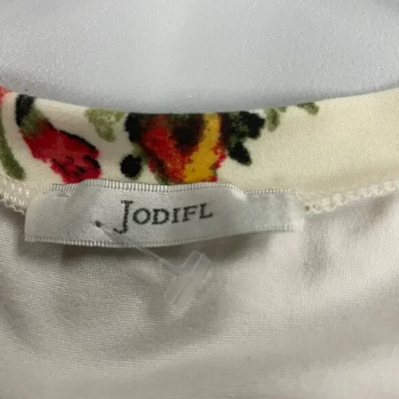 Jodifl Womens Floral Babydoll Dress Short Sleeve Multicolor Size Medium - Picture 8 of 9